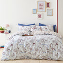 Fusion Coffee Club Duvet Cover Set in Blue