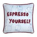 Fusion Coffee Club Filled Cushion in Blue