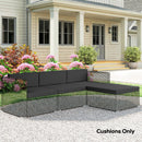 Outsunny 7-Piece Patio Furniture Cushions Water-Repellent 60x60cm, Black