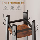 HOMCOM Industrial Coat Stand with 4 Storage Shelves and 8 Hooks
