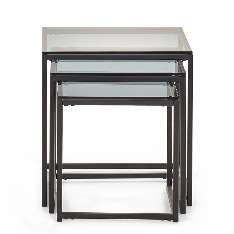 Chicago Nest Of 3 Tables Smoked Glass
