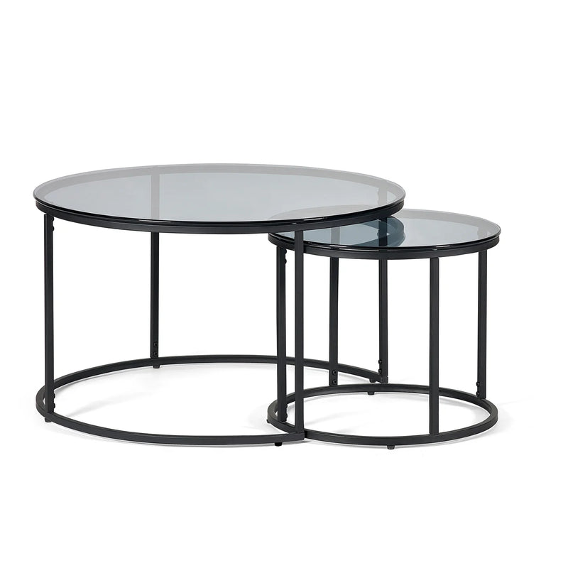 Chicago Round Nesting Coffee Tables Smoked Glass