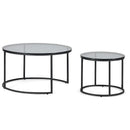 Chicago Round Nesting Coffee Tables Smoked Glass