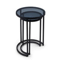 Chicago Round Nesting Side Tables Smoked Glass