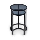 Chicago Round Nesting Side Tables Smoked Glass