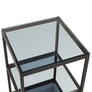 Chicago Tall Narrow Side Table Smoked Glass