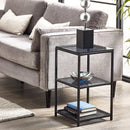 Chicago Tall Narrow Side Table Smoked Glass