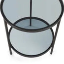 Chicago Circular Lamp Table With Shelf - Smoked Glass