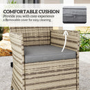 Outsunny Rattan Dining Set for 4 with Cushions for Patio, Balcony, Grey