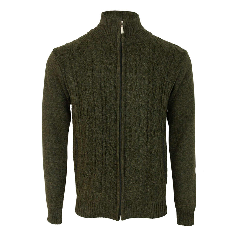 Hutson Harbour Chunky Cable Cardigan - Olive
