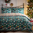 Fusion Christmas Ornaments Duvet Cover Set in Green