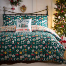Fusion Christmas Ornaments Duvet Cover Set in Green