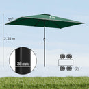 Outsunny Garden Parasol, Outdoor Umbrella With Tilt Function, Green