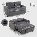 HOMCOM 2 Seater Sofa Bed, Click Clack Pull Out Bed Settee, Charcoal Grey