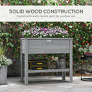Outsunny Wooden Raised Garden Bed, Elevated Planter Box with Storage Shelf