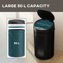 HOMCOM 30L Sensor Bin With Soft-Close Lid, Automatic Touchless Kitchen Bin