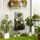 Outsunny Metal Raised Garden Bed with Trellis, Outdoor Elevated Planter Box