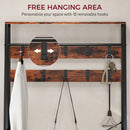 HOMCOM Coat Rack with Shoe Storage, Bench and 10 Hooks, Rustic Brown