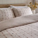 D & D Cottage Check Duvet Cover Set in Natural
