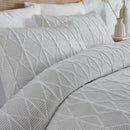 Serene Crinkle Stripe Duvet Cover Set in White