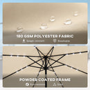 Outsunny 2.6 m Garden Parasol Umbrella with Light, Outdoor Patio Umbrella