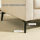 HOMCOM 3 Seater Sofa, Linen Fabric Sofa for Living Room, Beige