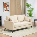 HOMCOM 3 Seater Sofa, Linen Fabric Sofa for Living Room, Beige