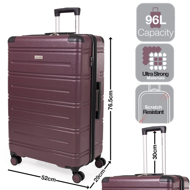 Pierre  Cardin Ultra Strong ABS Travel Case With 8 Spinner Wheels TSA Locks