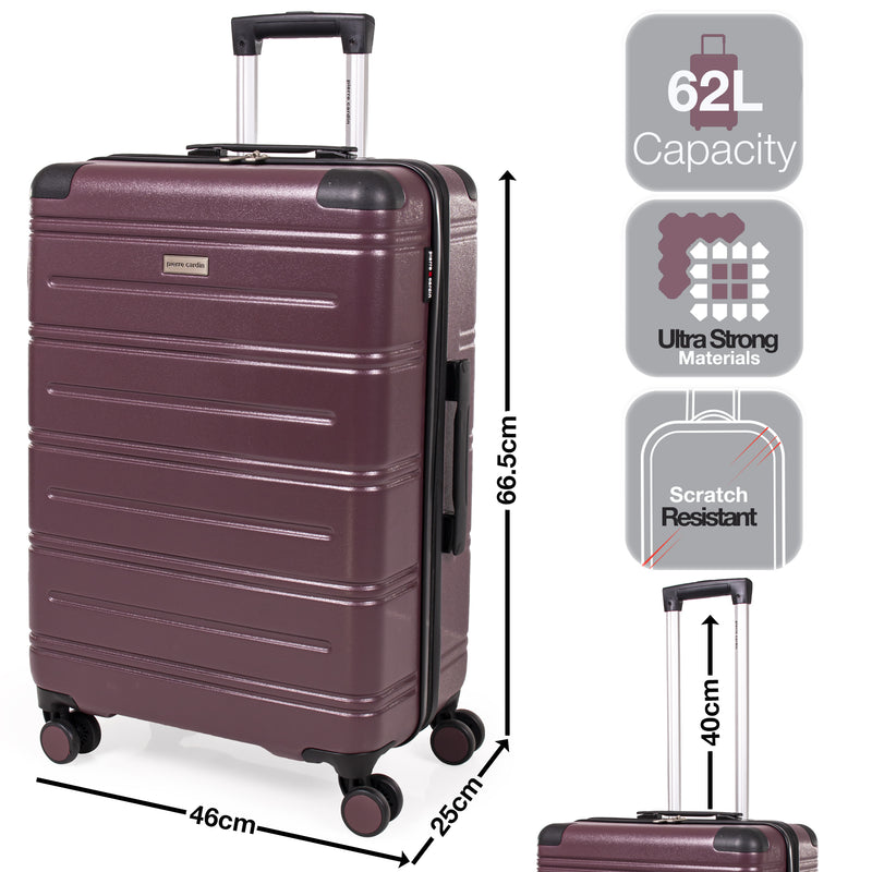 Pierre  Cardin Ultra Strong ABS Travel Case With 8 Spinner Wheels TSA Locks