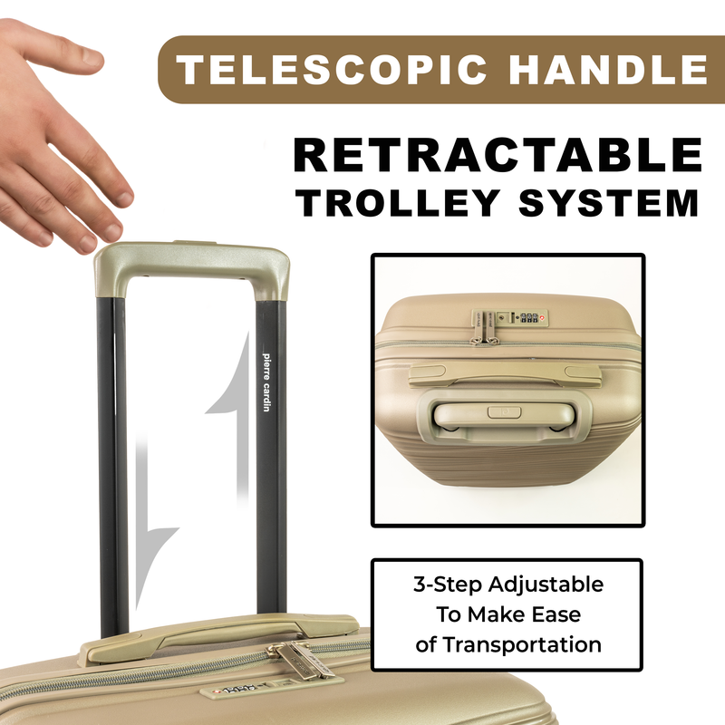 Pierre Cardin Ultra Strong Lightweight Travel Case With 8 Spinner Wheels TSA Locks