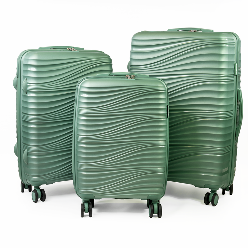 Pierre Cardin Ultra Strong Lightweight Travel Case With 8 Spinner Wheels TSA Locks