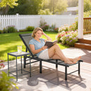 Outsunny Sun Lounger, 5-Level Reclining Sun Lounger Chair, Black