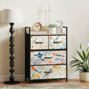HOMCOM 4-Drawer Chest of Drawers Fabric Dresser with Open Shelf