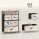 HOMCOM 4-Drawer Chest of Drawers Fabric Dresser with Open Shelf