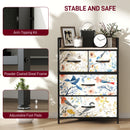 HOMCOM 4-Drawer Chest of Drawers Fabric Dresser with Open Shelf