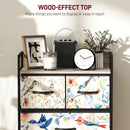 HOMCOM 4-Drawer Chest of Drawers Fabric Dresser with Open Shelf