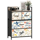 HOMCOM 4-Drawer Chest of Drawers Fabric Dresser with Open Shelf