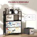 HOMCOM 4-Drawer Chest of Drawers Fabric Dresser with Open Shelf