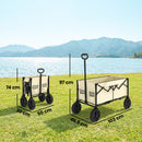 Outsunny 95L Foldable Festival Trolley On Wheels, Khaki