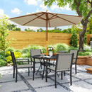 Outsunny 5 Piece Garden Furniture Set With Round Table & 4 Stackable Chairs