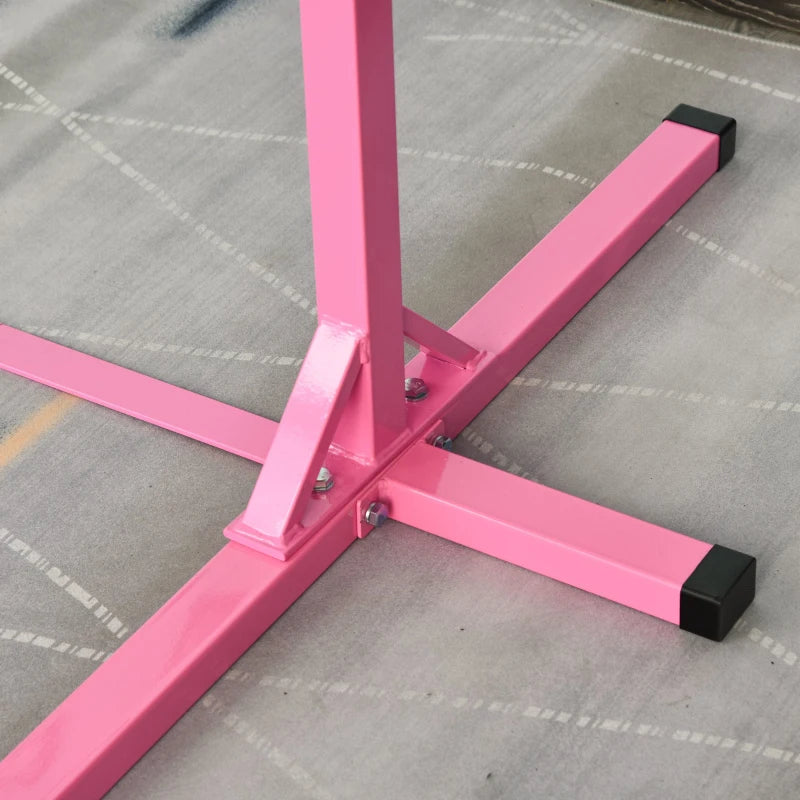 HOMCOM Childs  Gymnastics Horizontal Bar- Pink