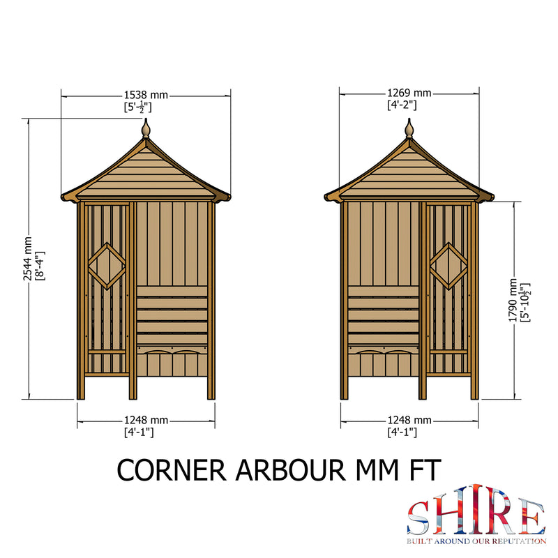 Corner Pressure Treated Arbour
