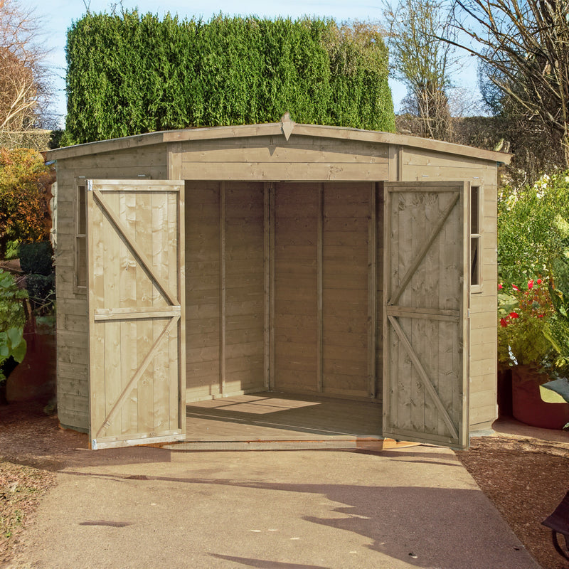 Corner Pressure Treated Shed