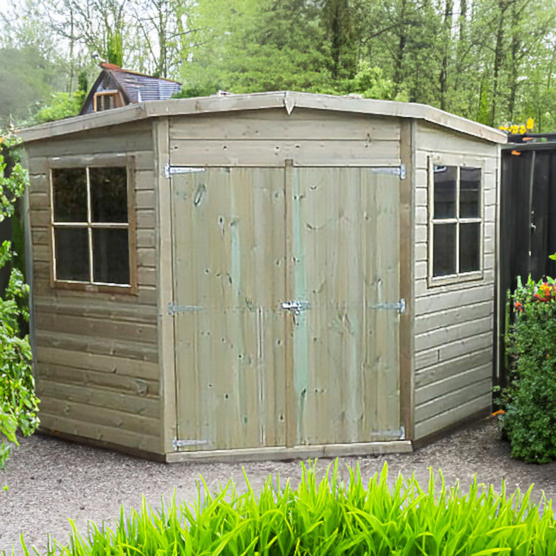 Corner Pressure Treated Shed