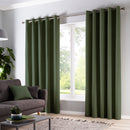 Fusion Cannes Eyelet Curtains in Bottle Green