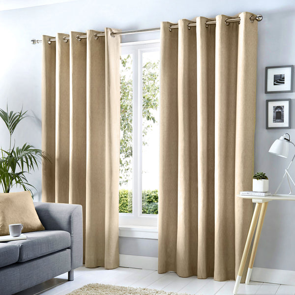 Fusion Cannes Eyelet Curtains in Natural