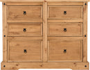 CORONA 6 DRAWER CHEST - DISTRESSED WAXED PINE