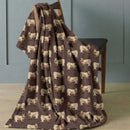 Highland Cow Printed Super Soft Flannel Throw - 120x150cm