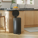 HOMCOM Kitchen Bin, 30 Litre Pedal Rubbish Bin With Removable Bucket, Black