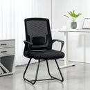 HOMCOM Desk Chair No Wheels, Meeting Chair with Mesh Back for Waiting Room